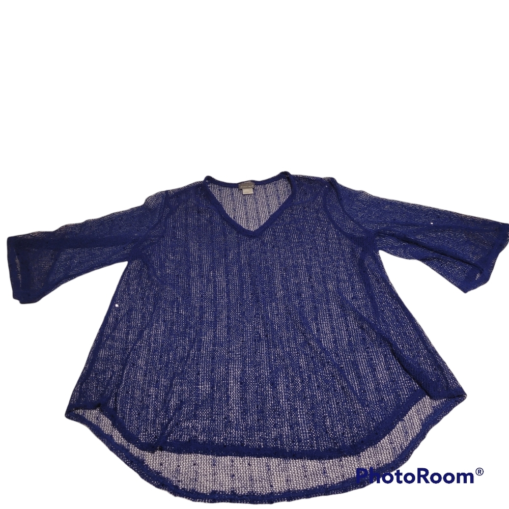 Jordan Taylor Women's sequin mesh swimsuit cover up size xl blue NWOT